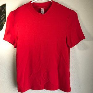 Mock Neck Cropped Red Shirt